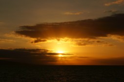 Sunset before passing the equator